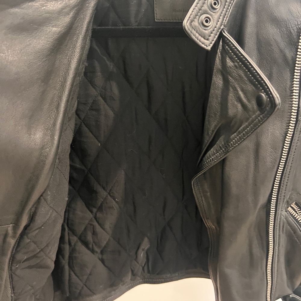 All Saints Black Leather Moto Jacket - Picture 5 of 6